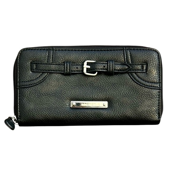 - Nine West Black Leather Buckle Accordion Wallet! NWOT! - Picture 1 of 12